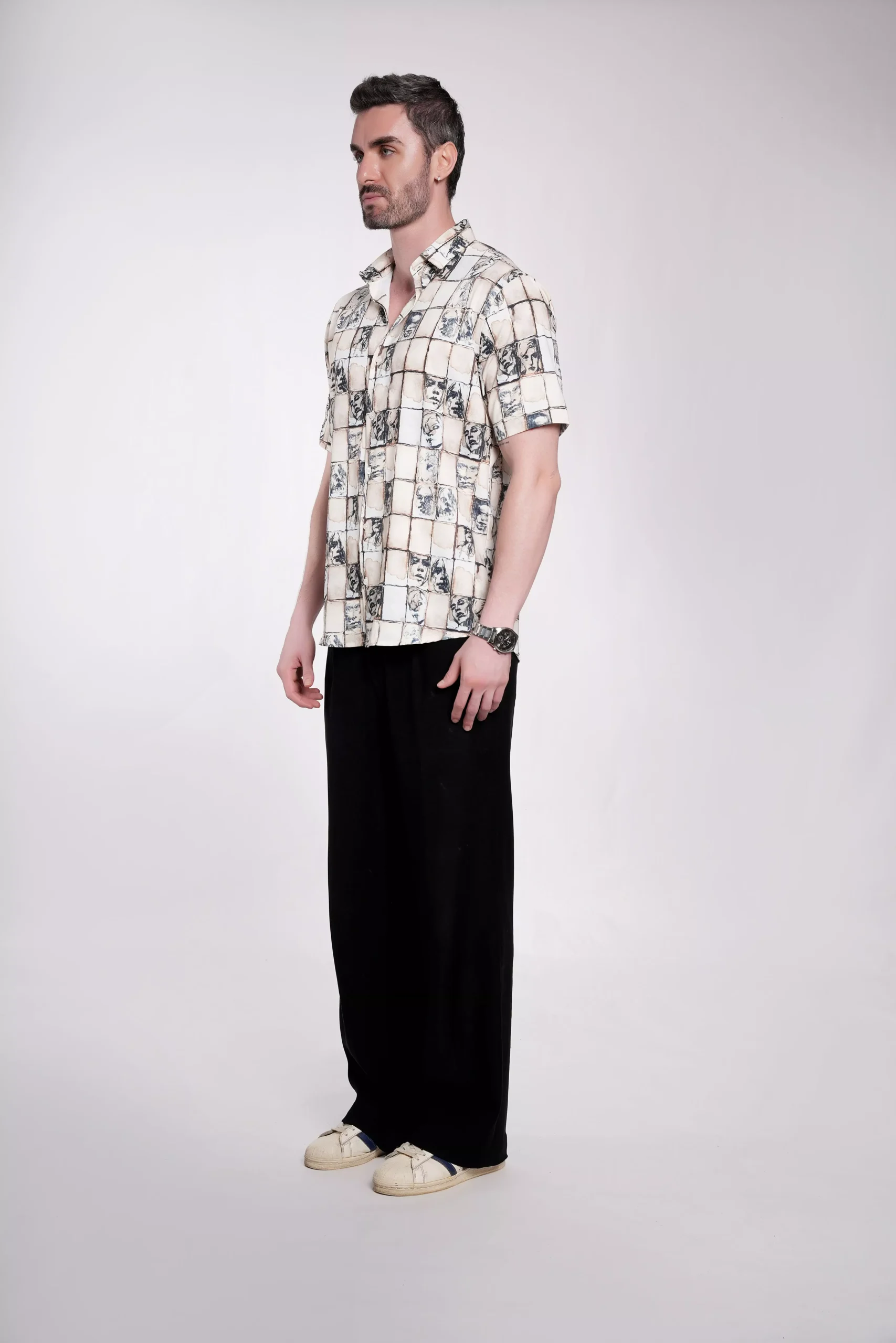 Brewed Potrait Multicolor Coffee & Brown Stretch Fabric - Image 2