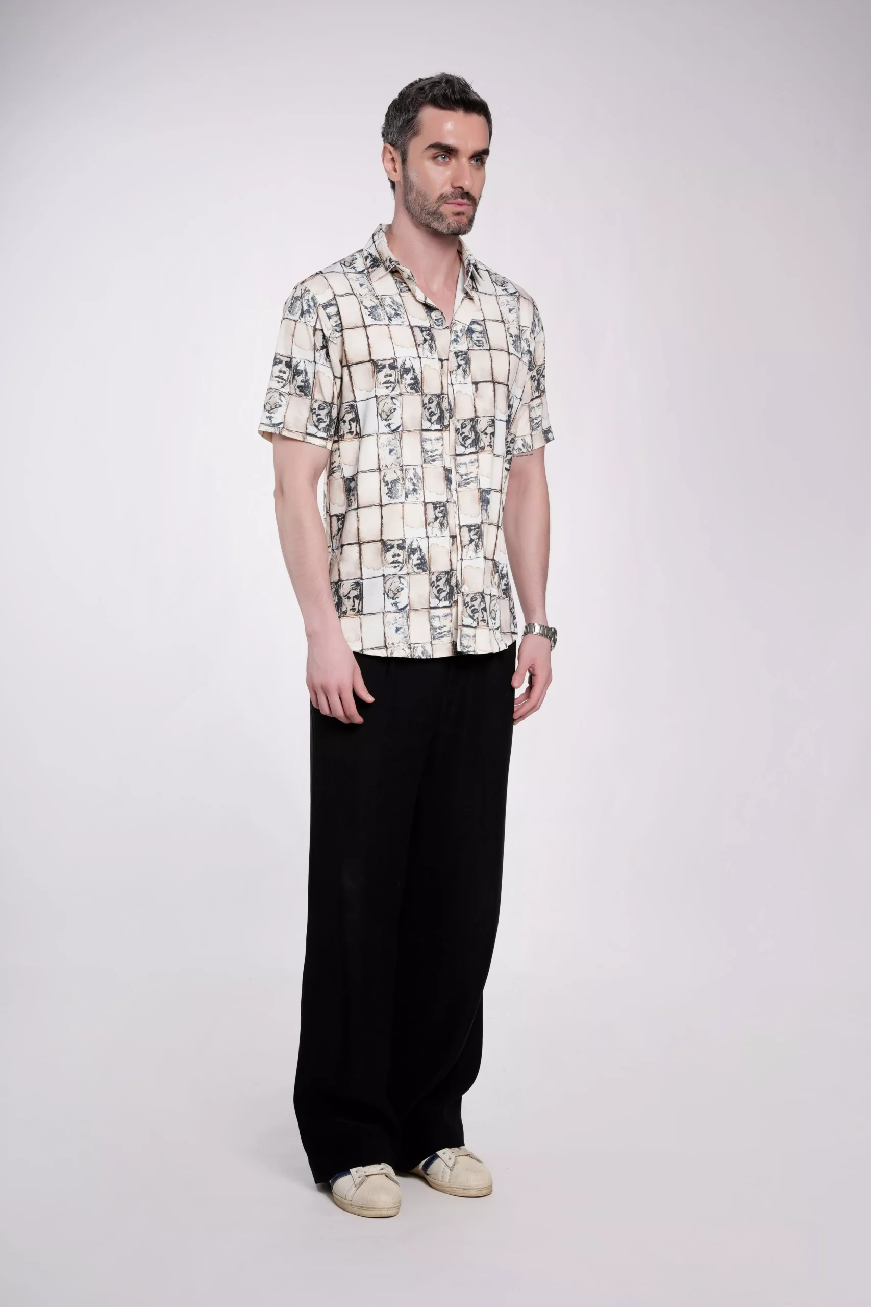Brewed Potrait Multicolor Coffee & Brown Stretch Fabric - Image 3