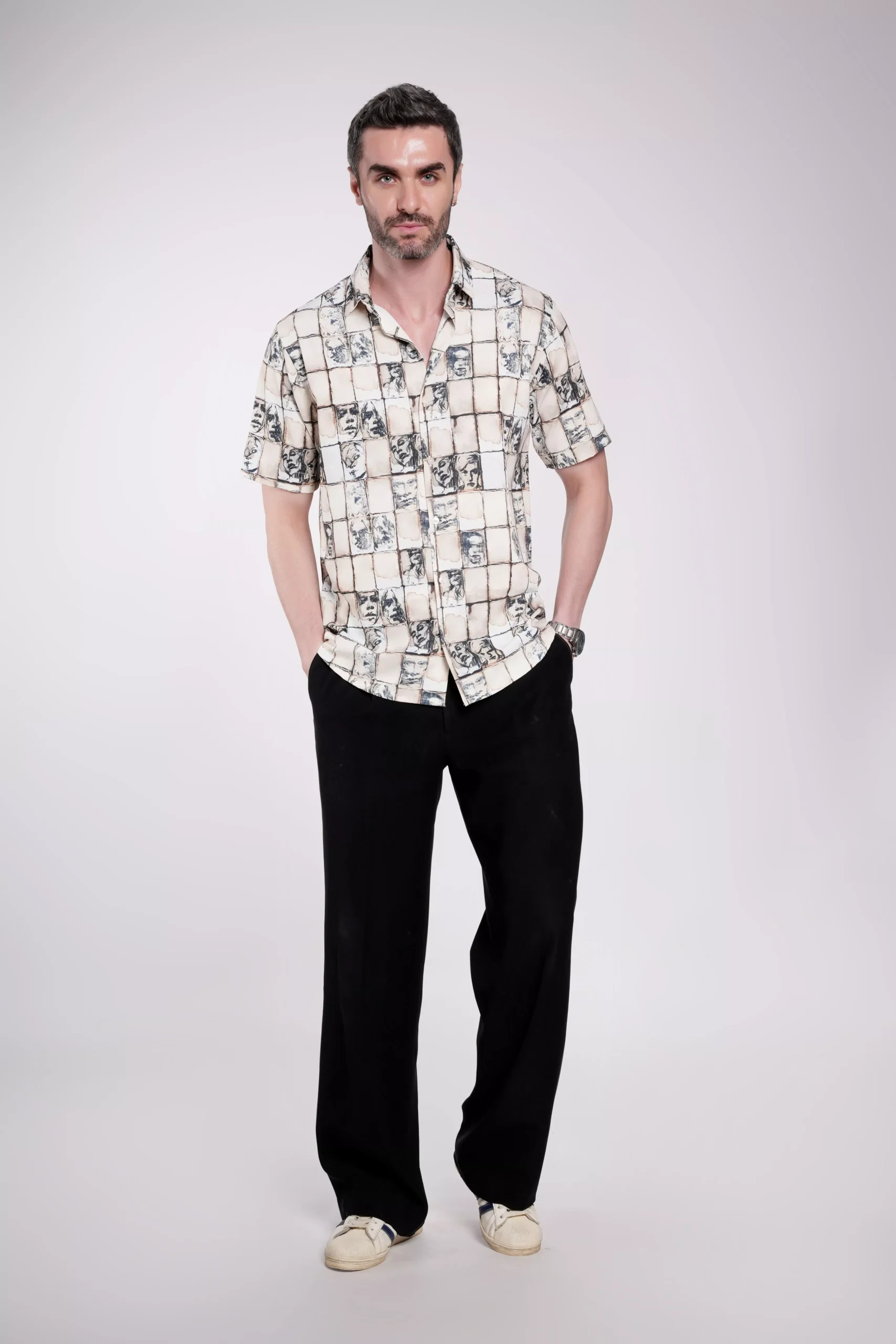 Brewed Potrait Multicolor Coffee & Brown Stretch Fabric - Image 5