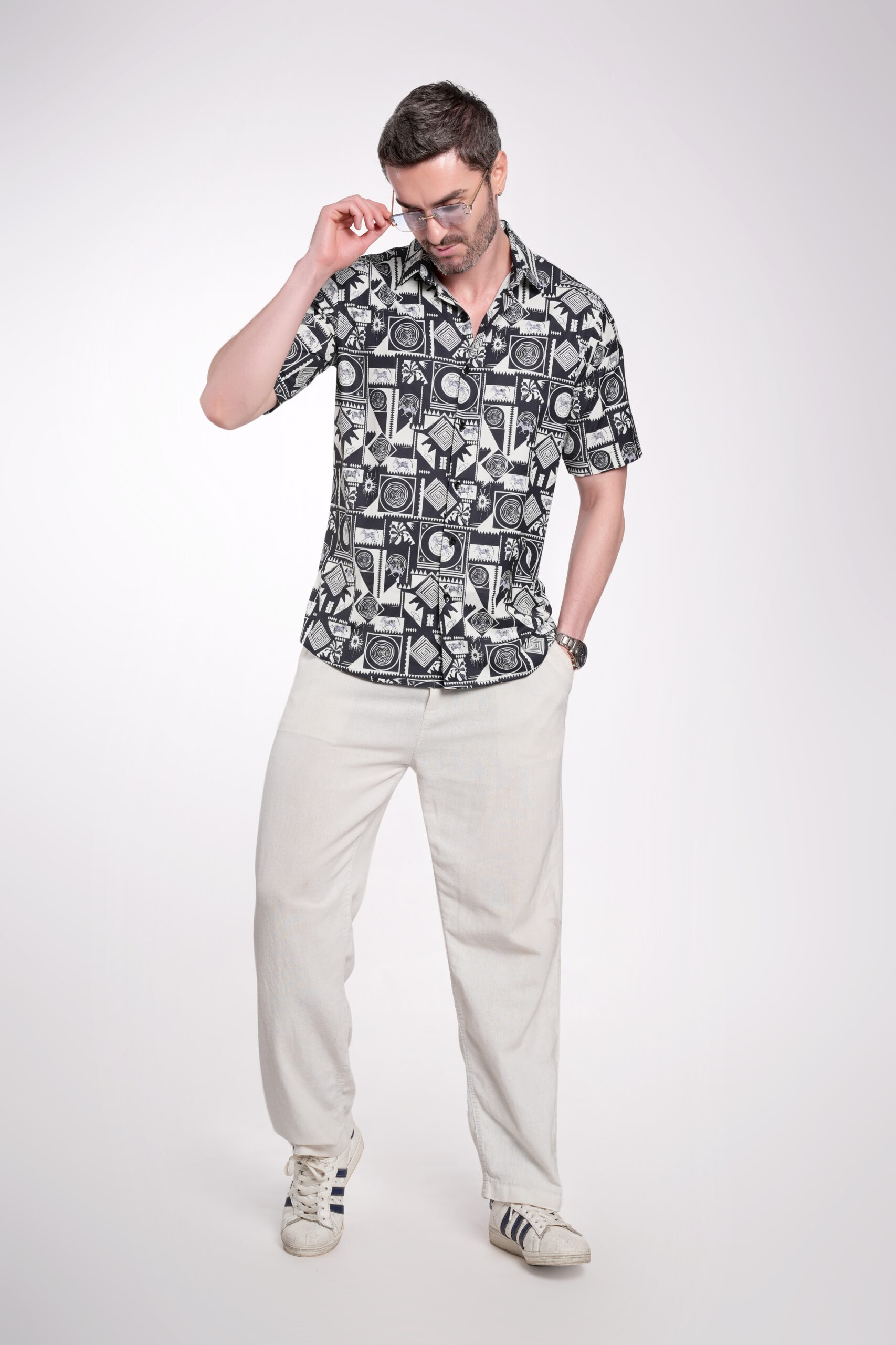 Zebra Geometry Men's Black & White - Image 3