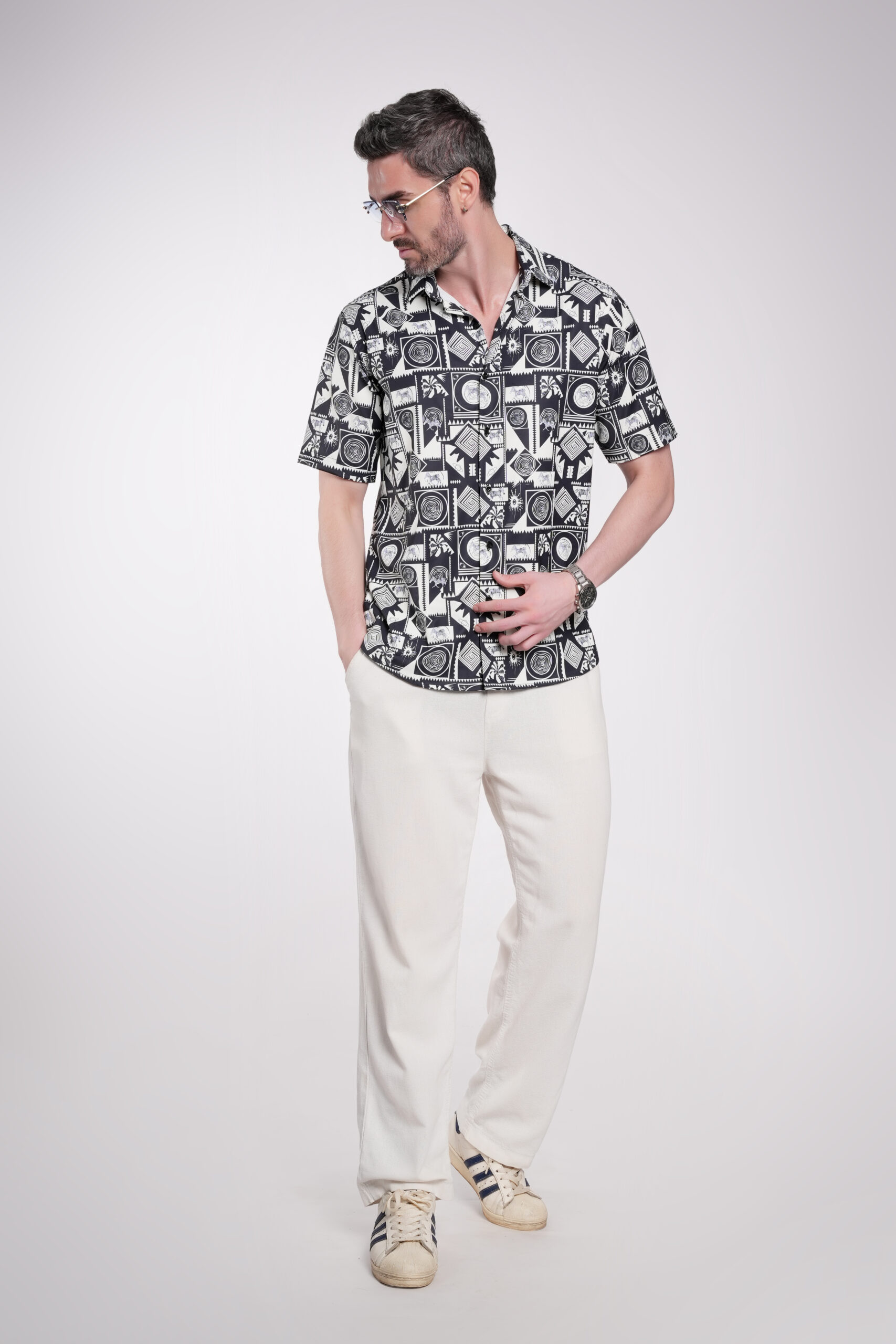 Zebra Geometry Men's Black & White - Image 2