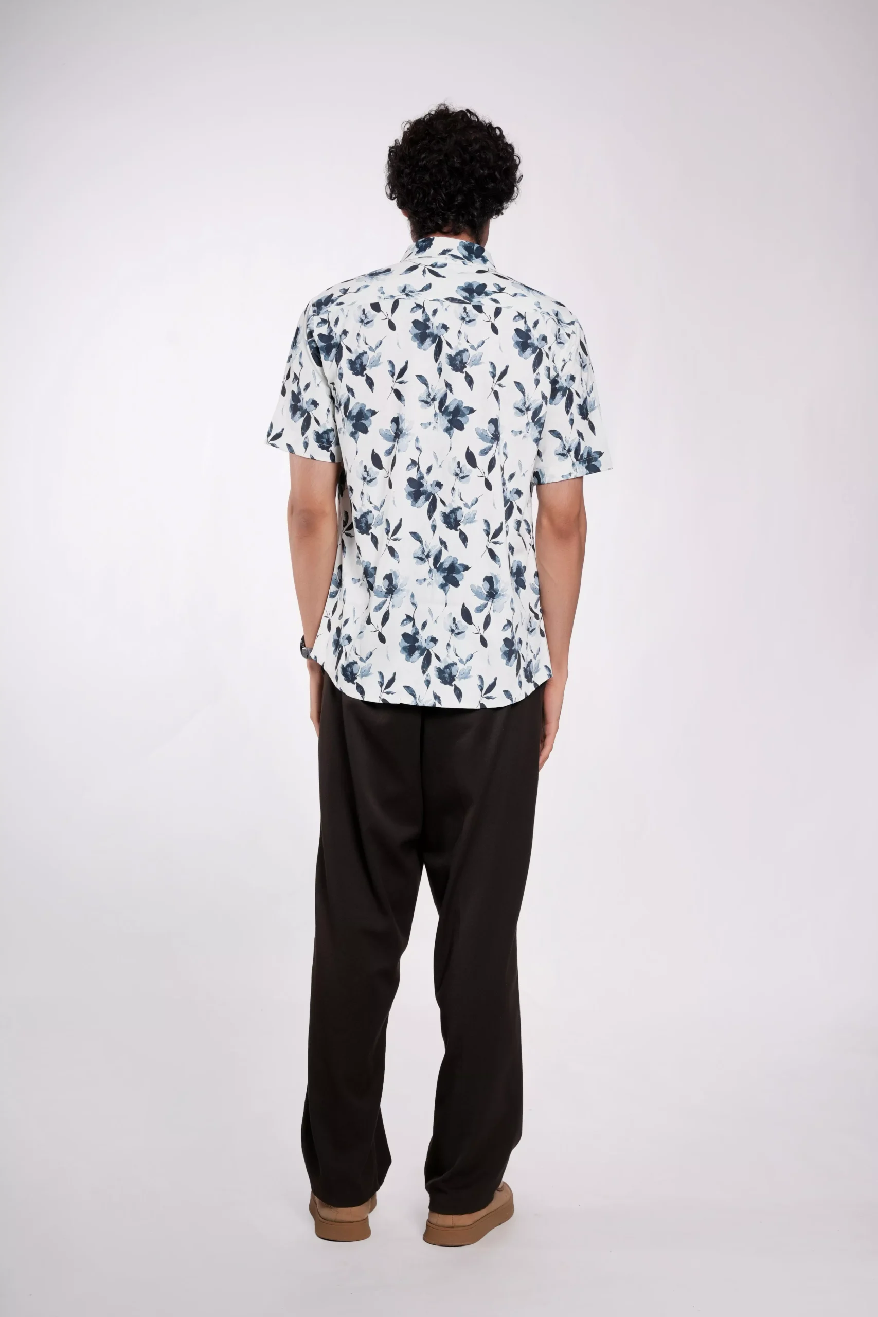 NOIR FLORA Multicolor Black Ink Stretch fabric - Image 3